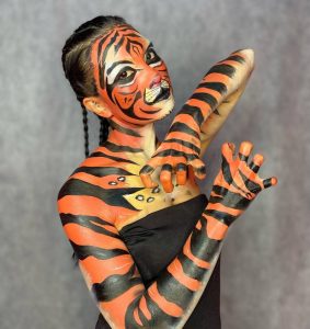 hasil-seni-make-up-solekan-body-painting-tiger-skm-seni-solekan-tahap-3